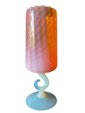 Empoli Glas Vase, orange/weiss