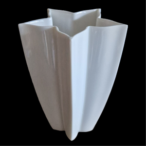 6240 Hutschenreuther Porzellan Vase, weiß Heinrich Fuchs, ca 11 cm