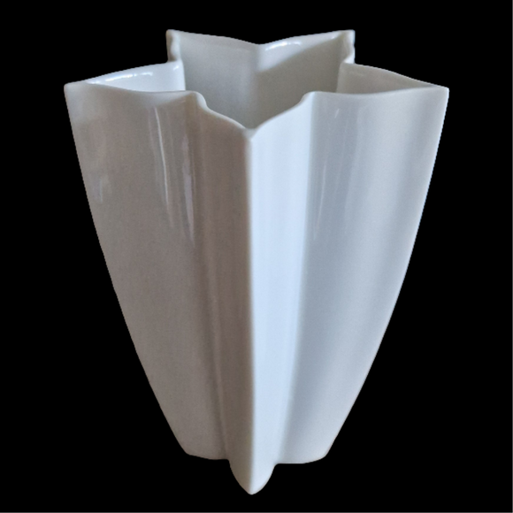 6240 Hutschenreuther Porzellan Vase, weiß Heinrich Fuchs, ca 11 cm