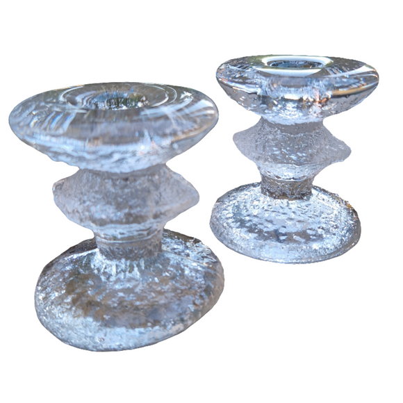 Iittala Festivo Glas Kerzenhalter, signiert Timo Sarpaneva