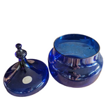 Magnor, Norwegen, Glas deckeldose, blau