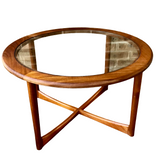 Mackintosh round teak and glass coffee table