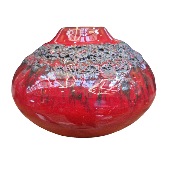 West Deutsche Fat Lava Vase, rot