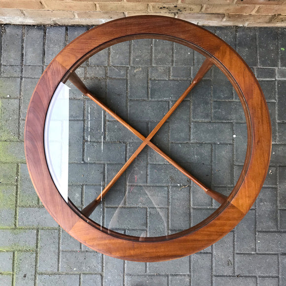 Mackintosh round teak and glass coffee table